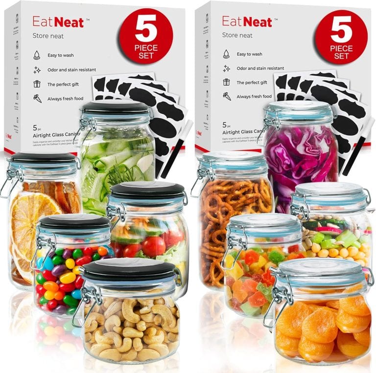 EatNeat Set of 5 Glass Storage Jars