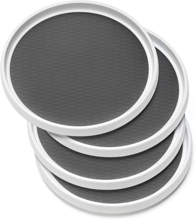 Set of 4, 10 Inch Non-Skid Lazy Susan Organizers