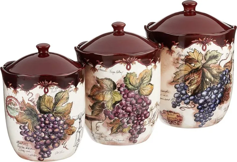 Certified International Corp Vintners Journal 3 Piece Canister Set