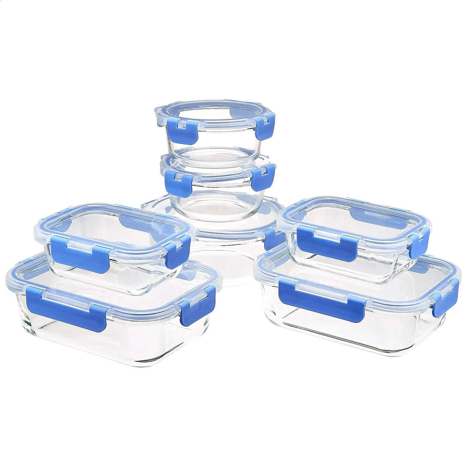 Amazon Basics Glass Food Storage Container with BPA-Free Locking Lid