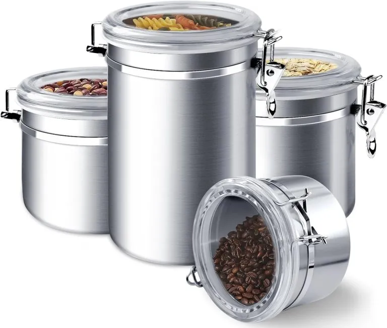 ENLOY 4-Piece Stainless Steel Airtight Food Storage Canister Set